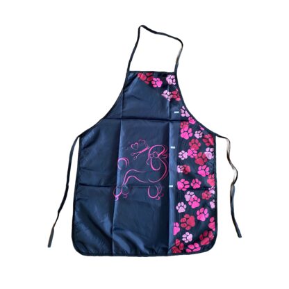 Pink paw print waterproof grooming apron